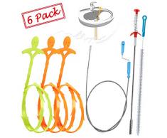 JOYXEON Paquet de 6, épilateur dévacuation pour drain de sabot, outil de nettoyage de vis sans fin, trou de nettoyage pour évier de cuisine, baignoire