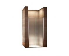CADENTRO Porte de Douche Hauteur 185 cm - Largeur réglable/Verre dépoli avec Traitement Nano Anti-calcaire (68-72 cm, dépoli/Opaque)