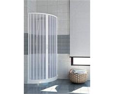 Rollplast Cabine de Douche en PVC Circulaire Ouverture latérale avec Une Porte Pliantes, Dimension: 75 x 75 cm, Hauter 185 cm
