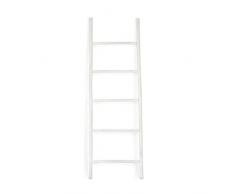Black Velvet Studio Échelle I Love Bambu, Porte-Serviettes pour Salle de Bain, 5 marches, Style Ethnique, Porte-Manteau élégant, Naturel, léger, étendoir, Bambou, Coleur Blanc, 150x50x4 cm.