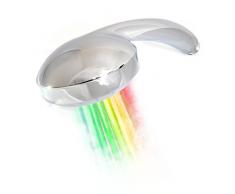 Sunjas Tête Wellness Pommeau de douche Douchette Douche de tête de douche avec LED 7 couleurs lumineuse changeantes automatique Anti-calcaire