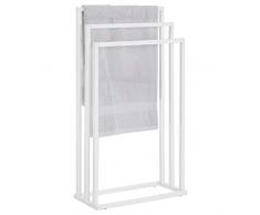 IDIMEX Porte-Serviettes sur Pied KUNO Portant pour vêtements et Linge de Salle de Bain avec 3 Niveaux détendage sur différentes hauteurs, Structure en métal laqué Blanc