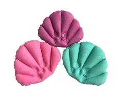 Bath Pillow Produits de salle de bains Spa Gonflable Oreiller Serviette En Tissu Coquille En Forme De Cou Baignoire Coussin Accessoires de Salle De Bains Couleur Aléatoire (Color : Random Color)