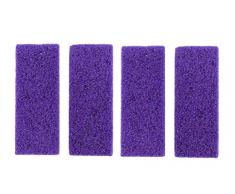 Lot de 4 outils de pédicure en pierre de pierre de pierre de pierre de lave double face pour enlever la peau dure pour les mains et les pieds de la lime exfoliation (violet)