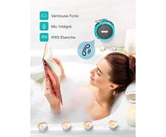 VicTsing Enceinte Radio Douche, Haut-Parleur Bluetooth étanche avec 6H Playtime, Son Lound HD, Haut-Parleur de Douche avec Ventouse et Crochet Solide, Compatible avec iOS, Android, PC, Pad