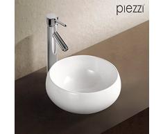Piezzi Vasque Ronde en céramique Blanche 32 cm- Boréal