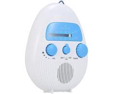 LYXMY Mini Am FM Portable Radio, Douche Radio, Multifonction Imperméable Haut Parleur pour Intérieur Extérieur Salle de Bain - comme Montré, Taille Unique