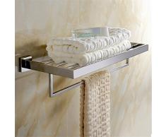 Aothpher de Salle de Bain WC double Étagère de salle de bains Support mural Serviette, en acier inoxydable poli,Porte-serviettes,Finition chromée