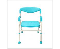 Chaise pliante de chaise de toilette for handicapé et personnes âgées for chaise de rangement facile for transfert facile dutilisateur (Color : Bleu)