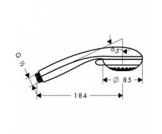 Hansgrohe 28563 Crometta 85 Multi Pommeau de douche 3 jets Chrome (Import Allemagne)