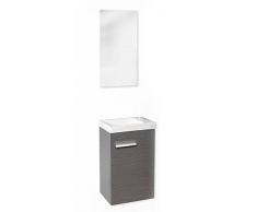 Baikal 24010076 - Meuble Avec Lavabo et Miroir pour salle de bain Coloris Bois / Gris