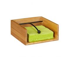 Relaxdays Porte-Serviettes en Bambou avec Plastron pour 25 x 25 cm