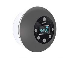 HUAA Haut-Parleur de Douche,Haut-Parleur sans Fil Bluetooth 5.0 étanche,Radio FM et Fonction dappel Mains Libres,adapté aux téléphones Android iOS