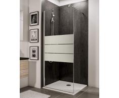 Schulte 4060991019401 Style Paroi de douche fixe à l’italienne, Walk In verre anti-calcaire, profilé aspect chromé, 85x190 cm, Décor dépoli Light