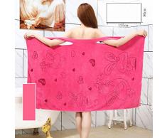 doxungo portable Serviette de douche Serviette de plage souple absorbant serviette de bain avec de jolis bretelles de soutien-gorge Bain de Vapeur, roserot, 78 cm * 135 cm