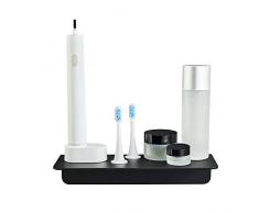 WEISSENSTEIN Tablette Murale Adhésive Pour Salle De Bains 24 cm - Grande Étagère de Salle de Bains Autocollante en Acier Inoxydable Noir