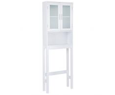 Costway Etagère de Salle de Bains Meuble WC Meuble Salle de Bain en Bois avec WC Etagère Blanc