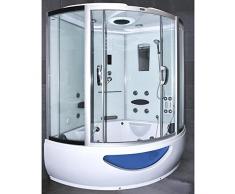 Home Deluxe Exclusive Temple de douche, avec jacuzzi et Sauna Vapeur (Blanc)