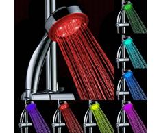 Gugutogo LED Lumineux Douche Robinet De Douche Robinet À Main Automatique Hydroélectrique Coloré Lumière Salle De Bains Accessoires (Couleur: Argent)