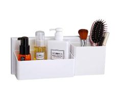 Flottant multi-fonction Support de rangement pour meuble-lavabo Home Tasse de santé avec étagère de salle de bains sans punch (Color : White)