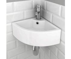 eConnect-EU évier lavabo suspendu triangle moderne style simple élégant blanc récipient en céramique blanche toilette coin toilette vestiaire