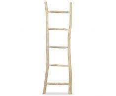 LITEBUF Porte-Serviette avec 5 barreaux Teck 45 x 150 cm Naturel