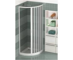 Cabine de douche en PVC circulaire ouverture latérale avec une porte pliantes, Dimension: 90 x 90 cm, Hauter 185 cm