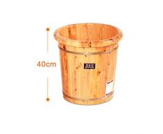 RUYII Grande Baignoire Spa avec Pied en Forme De Seau en Bois avec Couvercle,C 40 Cm