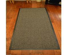 Ultra résistant antidérapant sol la saleté Barrière Grand Petit d'entrée Tapis de porte Tapis Dos en caoutchouc bureau neuf, marron, 120 x 180cm Mat
