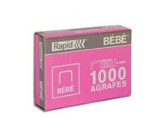 Rapid Agrafes BÉBÉ, Longueur 4 mm, 5000 agrafes, Agrafe jusqu’à 15 feuilles, Fil robuste cuivré, 11974602