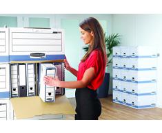 Fellowes 0026401 Boite dArchives Banker Box System A4 Montage Automatique - Dos de 8cm Bleu/Blanc (lot de 12)
