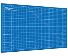 Tapis de découpe auto-cicatrisant BLEU 90x60cm (A1), gradué en CM, surface matte antidérapante - planche de découpe pour couture,patchwork,cutter rotatif