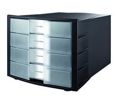 HAN 1010-X-363, module de classement Impuls, 4 tiroirs fermés, Noir/translucide clair (Import Allemagne)