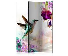 murando Paravent Calibre Natur Fleurs 135x172 cm Une Seule Côté Impression sur Toile intissée 100% Opaque Foto Paravent Décoratif en Bois avec Interieur Impression Home Office b-C-0188-z-b