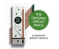 Sprout Lot de 8 crayons à papier | en bois naturel bio non traité et mines sans plomb | crayons graphite pour plantes