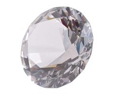Presse-papier Longwin de 100 mm - En cristal, en forme de diamant, couleur unie - Décoration pour maison, lieu, claire