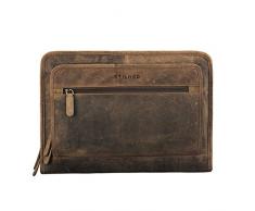 STILORD 'Maximilian' Organiseur Cuir Porte-Documents 13,3 Pouces Conférencier Homme Femme Sacoche Ordinateur Portfolio, Couleur:Marron Moyen