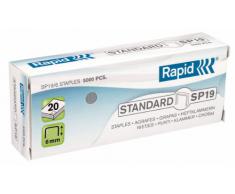 Rapid Agrafes Standard SP19, Longueur 6 mm, 15000 Agrafes, Agrafe jusqu’à 20 feuilles, Fil flexible galvanisé, 24873900