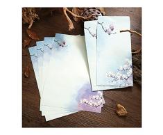 Zhi Jin 48 pcs rétro style chinois écriture stationnaire papier à lettre et enveloppes de papier à lettres avec enveloppes anniversaire Cadeau pour anniversaire Lot de 8 #3