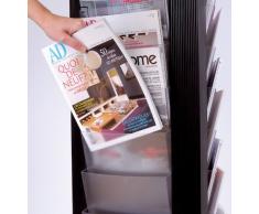 Alba DDTOWER Présentoir Carrousel Mobile Plastique 39 Cases A4 Noir / Blanc Translucide