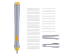 Kit de Gomme à Crayon Automatique Gomme électrique avec 22 Recharges de Gomme à Effacer pour le Dessin, la Peinture(Gray)