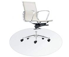 NIUYU Transparent Verre Souple Tapis De Chaise, PVC Bureau Tapis Protège-Sol Ordinateur Chaise Pivotante Tapis Tapis De Bureau Sol-Ronde 80cm-Transparent-Épais:1mm