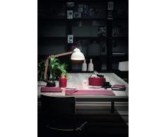 BRANDO 4: Parure de bureau 4 pièces en cuir, couleur Bordeaux, set de bureau complet, bureau secrétaire, base Antidèrapant, Made in Italy by Limac Design®.