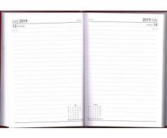2019 A5 Relié Jour par Page Complet Samedi & Dimanche Pages Agenda de Bureau - Noir