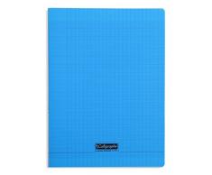 Clairefontaine 8000 POLYPRO 18292C Cahier piqué 140 pages grands carreaux couverture plastique 90 g 24 x 32 cm Bleu