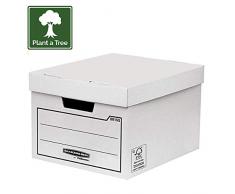 Bankers Box 00155 Paquet de 10 Caisses de Rangement multi-usage standard/boîte darchives avec couvercle Blanc