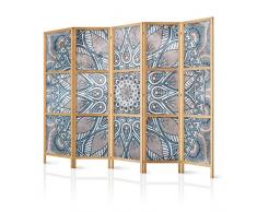 murando - Paravent XXL Mandala 225x171 cm - 5 parties - seul côté - imprimé sur l''intissé qualité allemande - toile - élégant - nature - bois - design - motif - fait a la main - deco - Japon – p-C-0010-z-c