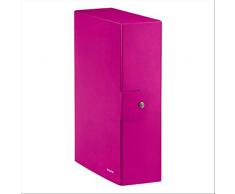 Leitz - Boîte de classement, fermeture à bouton, en carton plastifié, format 25 x 35