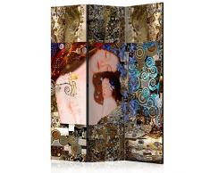 murando Paravent Klimt Mere et Enfant 135x172 cm Une Seule Cote Impression sur Toile intissee 100% Opaque Foto Paravent Decoratif en Bois avec Interieur Impression l-A-0015-z-b