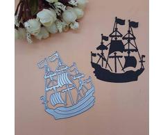 WBSNA Bateau Pirate Ship Decor Card Metal Cutting Dies Cutter Knife Stencil DIY Scrapbook Paper Photo Craft Template Dies